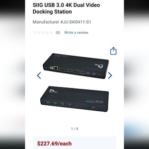 SIIG USB 3.0 4K Dual Video Docking Station: New